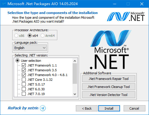 Microsoft .Net Packages AIO(.NET合集包) v15.01.25插图 Microsoft .Net Packages AIO(.NET合集包) v15.01.25
