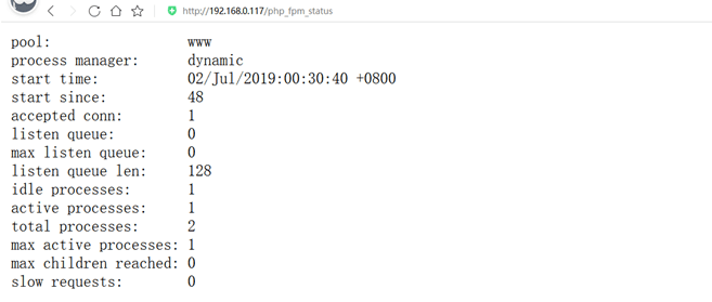 Nginx开启php-fpm状态页及状态详解插图2 Nginx开启php-fpm状态页及状态详解