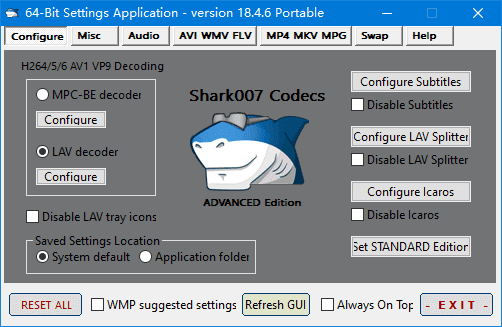 Shark007 Codecs(多媒体编解码器套件) v20.0.4 便携版插图 Shark007 Codecs(多媒体编解码器套件) v20.0.4 便携版
