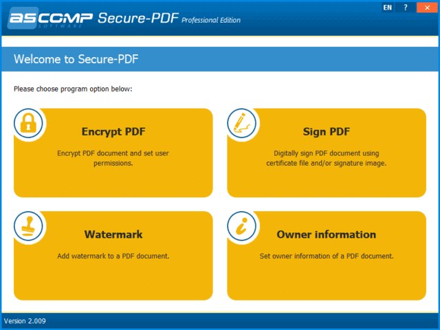ASCOMP Secure-PDF(PDF文件加密软件) Pro v2.011 便携版插图 ASCOMP Secure-PDF(PDF文件加密软件) Pro v2.011 便携版