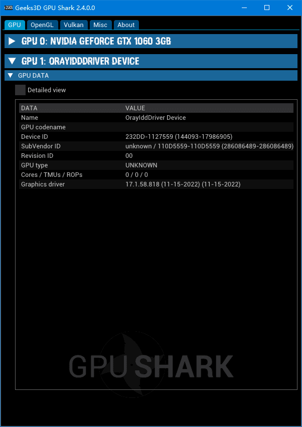 GPU Shark(显卡GPU监视工具) v2.6.0.0 绿色版