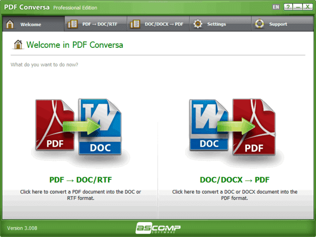 ASCOMP PDF Conversa(PDF转换工具) Pro v3.011 便携版