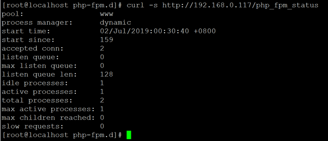Nginx开启php-fpm状态页及状态详解插图3 Nginx开启php-fpm状态页及状态详解