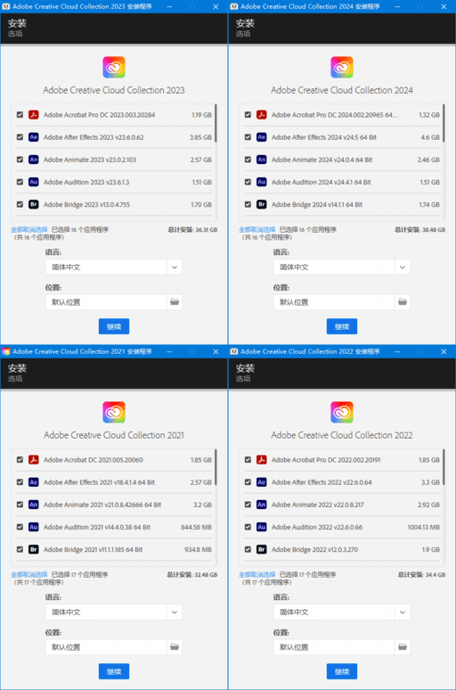 Adobe全家桶破解版 Adobe Master Collection 2020-2024 中文直装版
