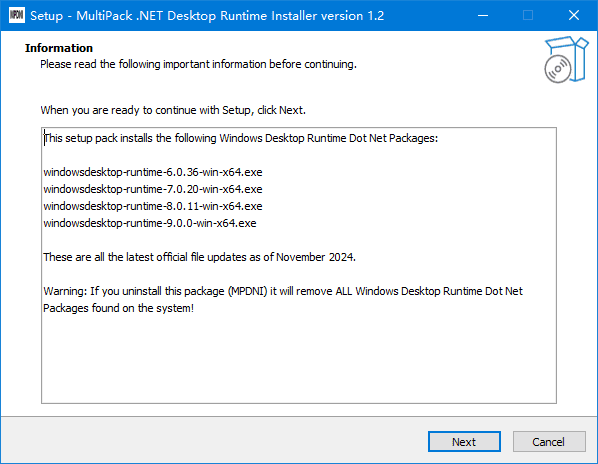 MultiPack .NET Windows Desktop Installer(.NET集合包) v1.3插图 MultiPack .NET Windows Desktop Installer(.NET集合包) v1.3