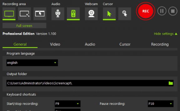 ASCOMP Screencapt Pro(屏幕捕捉录制工具) v2.000 便携版